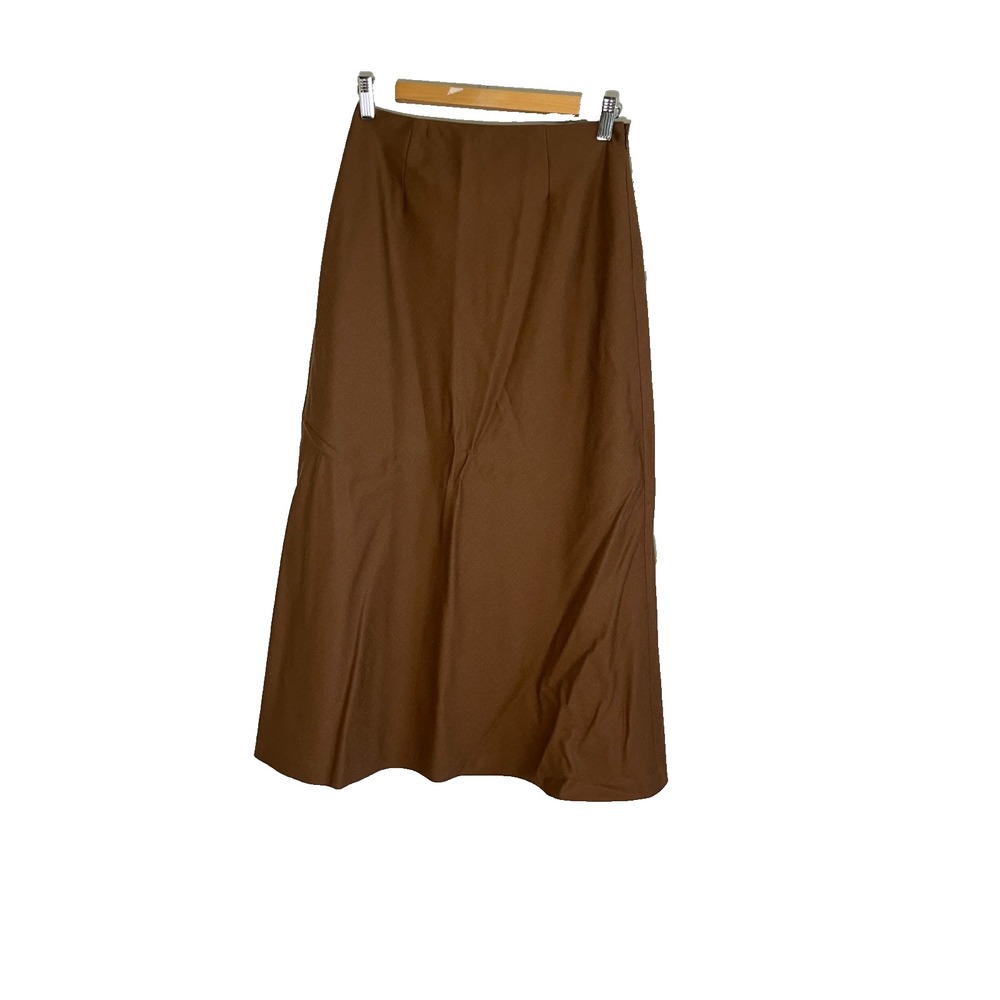 Neutral Wool Maxi Skirt Brown 8 Earthy Granola Boho Indie Folk Peasant Euro 80s